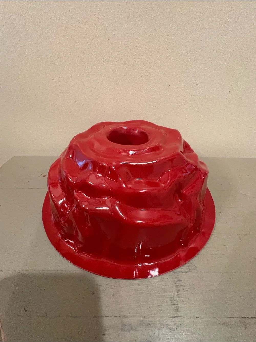 VTG Red Rose Shaped Metal Bundt Cake Pan